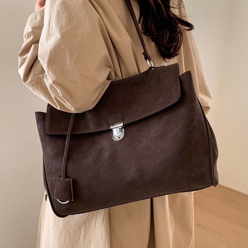 Luxury Bags Sale - PU Leather Flap Handbag Lock Clasp
