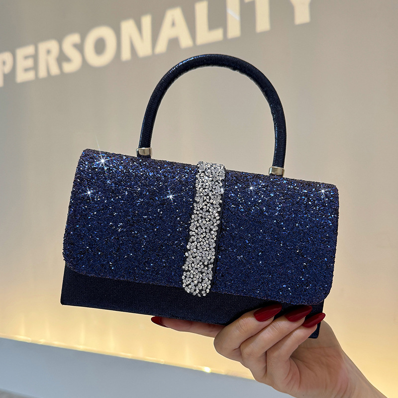 Luxury Bags Blue - Luxurious Shiny Evening Bag, Vintage Party
