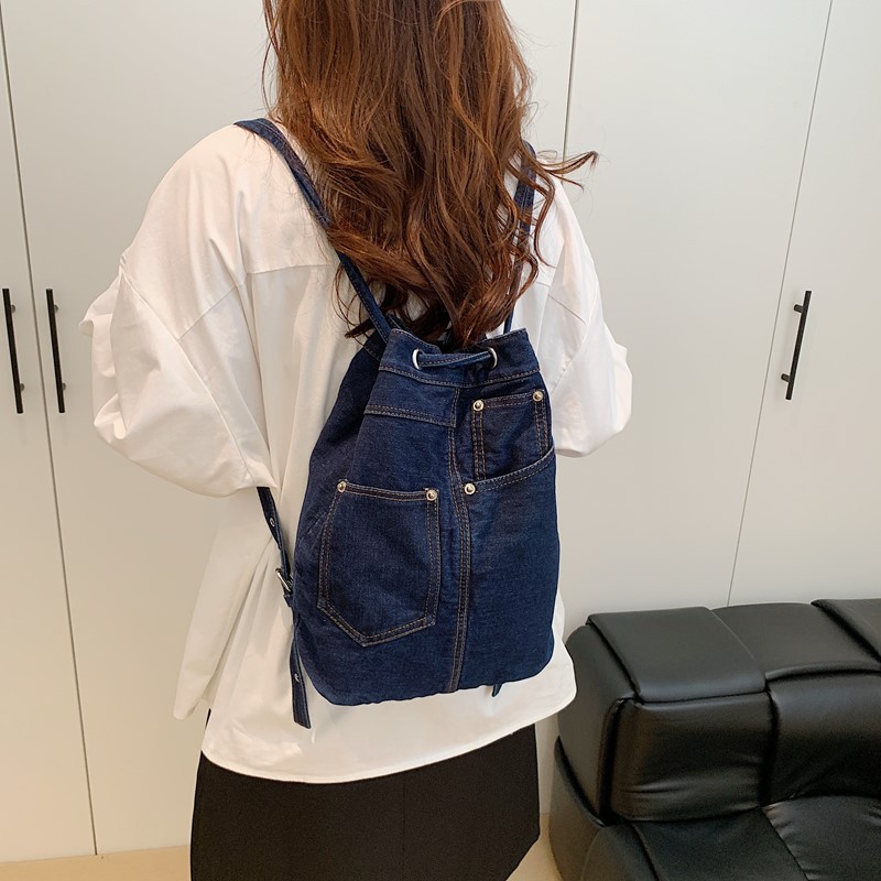 Denim Female Backpacks Casual  - Luxury Bags Blue recension och pris