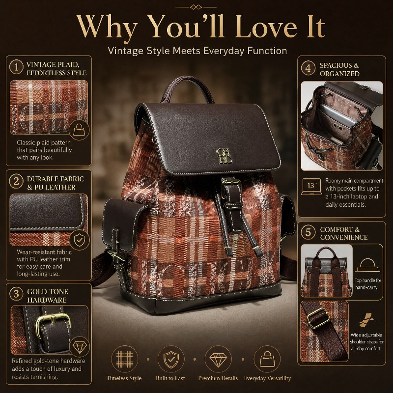CHHC Fashion Color Block Backp - Luxury Bags For You recension och pris