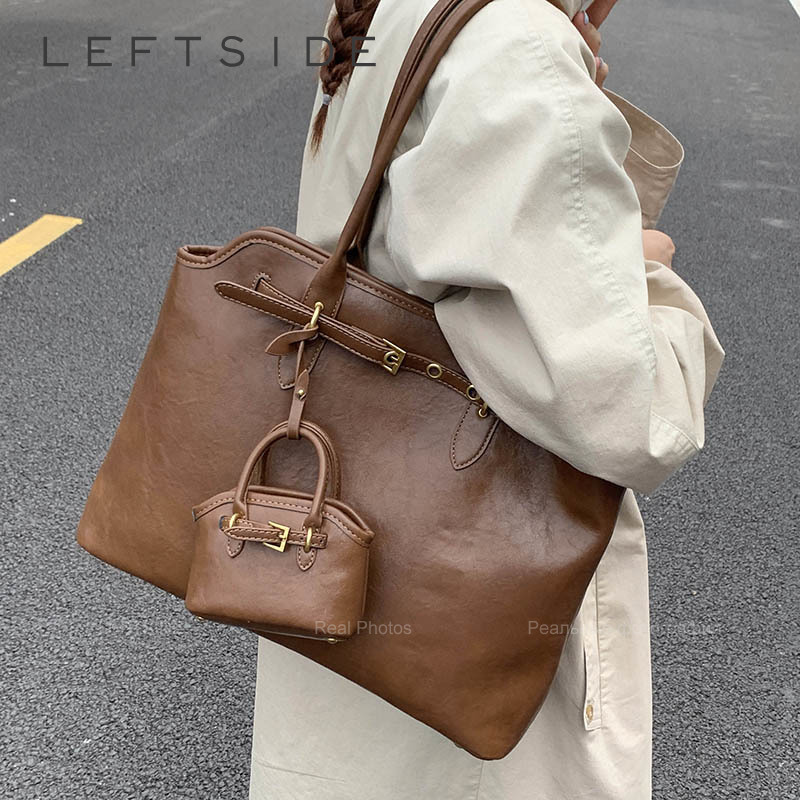 LEFTSIDE Big PU Leather Short  - Luxury Bags Sale recension och pris
