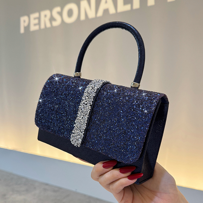 Luxurious Shiny Evening Bag, V - Luxury Bags Blue recension och pris