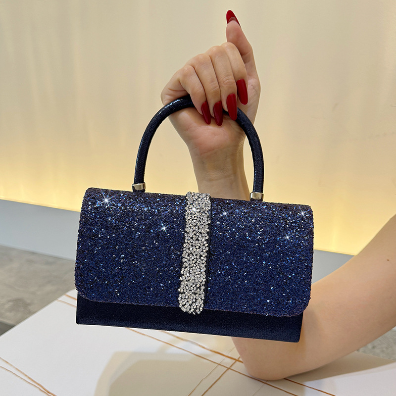 Luxurious Shiny Evening Bag, V - Luxury Bags Blue recension och pris